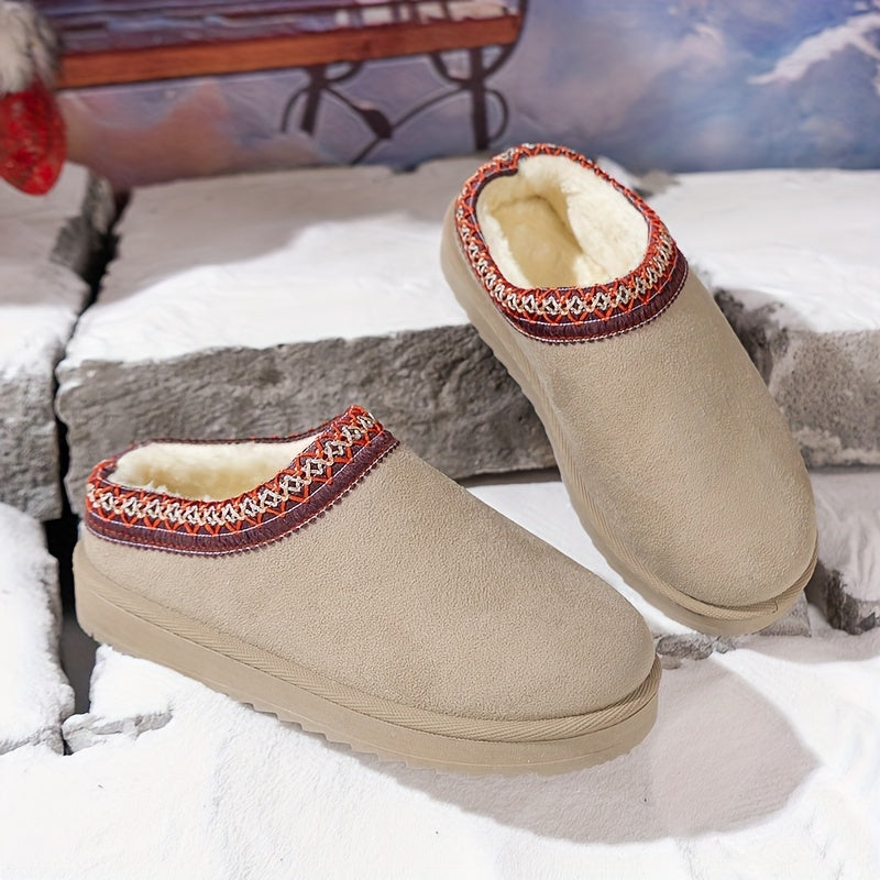 Women's Plush-Lined Winter Boots with Non-Slip Platform Sole