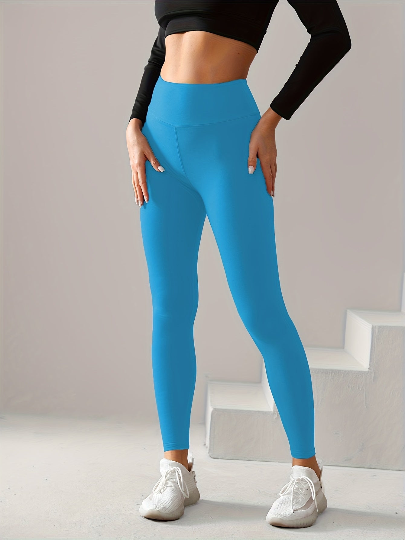 Shape Your Body With These High Waist Yoga Sports Leggings, Slim Fit & Stretchy Bike Pants For Women's Activewear