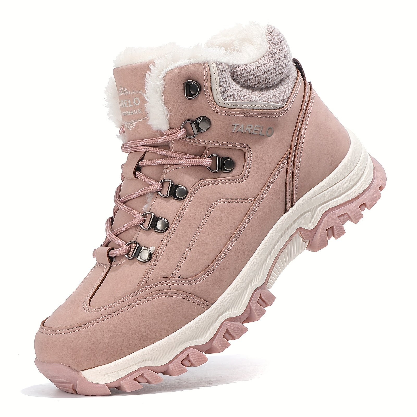 Women's Waterproof Snow Boots - Warm Fleece-Lined, Non-Slip Sole for Winter Walking & Hiking, Stylish Ankle Booties