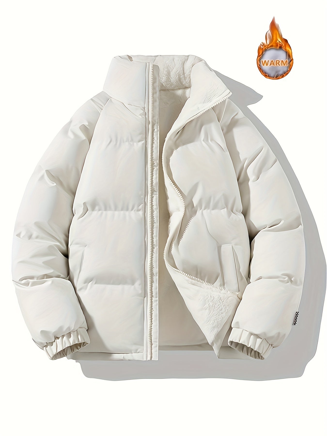 Warm windproof cotton-padded jacket, unisex, fake two-piece hooded coat, suitable for autumn and winter leisure daily outdoor activities