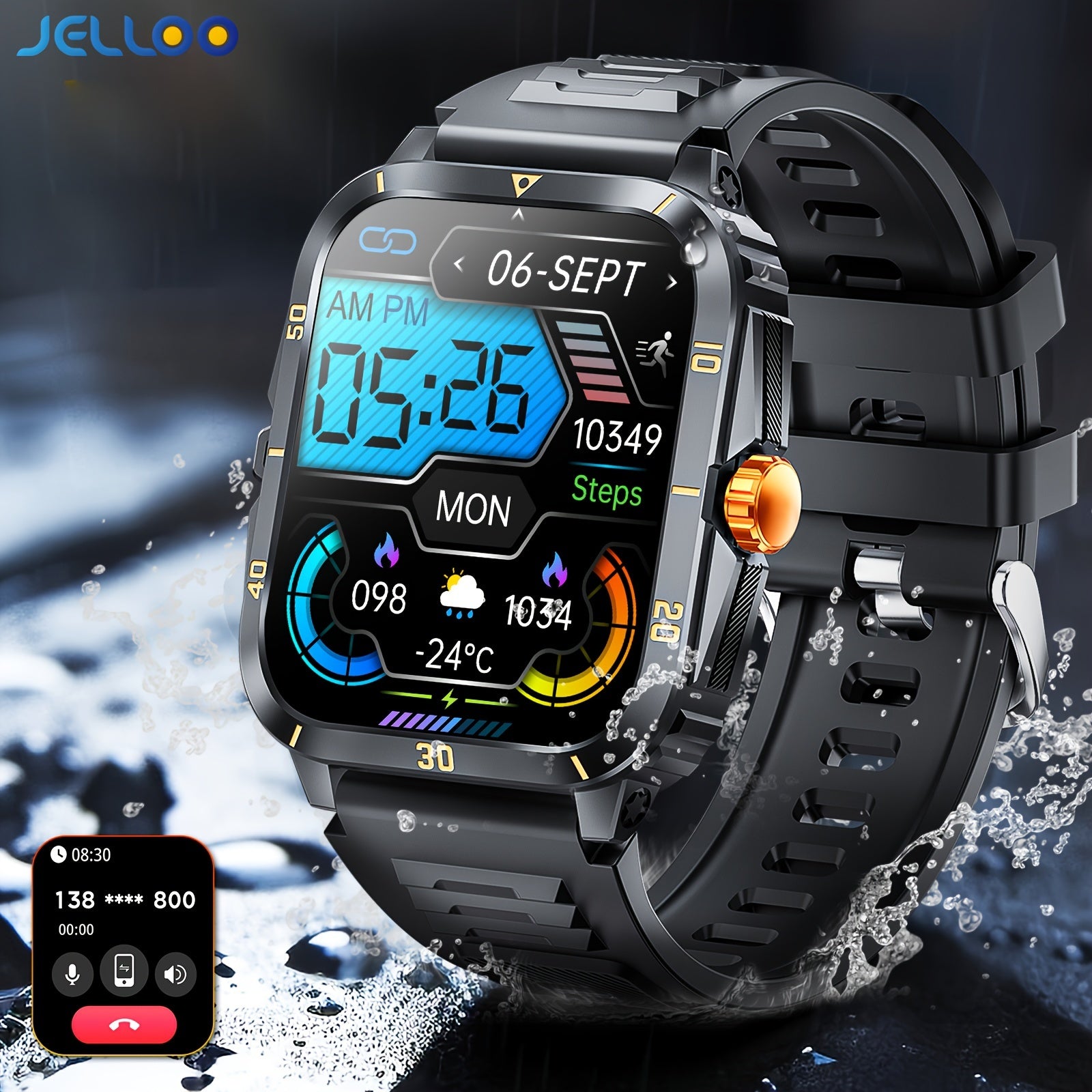 Smartwatch 1.96" with Wireless Calling, Voice Assistant, Timer, Multi-Sport Modes, Fitness Tracker for iPhone & Android Users