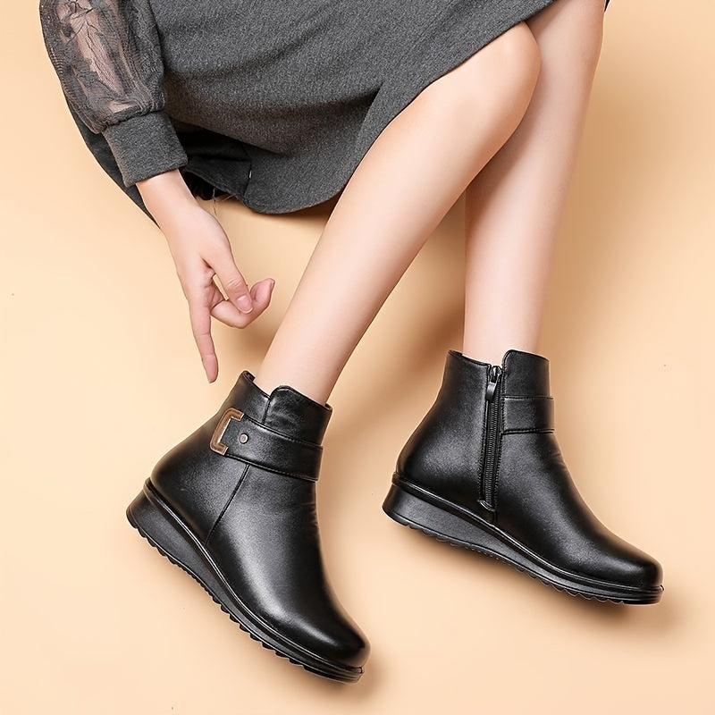 Thickened And Fleece-lined Short Boots, Regular Toe