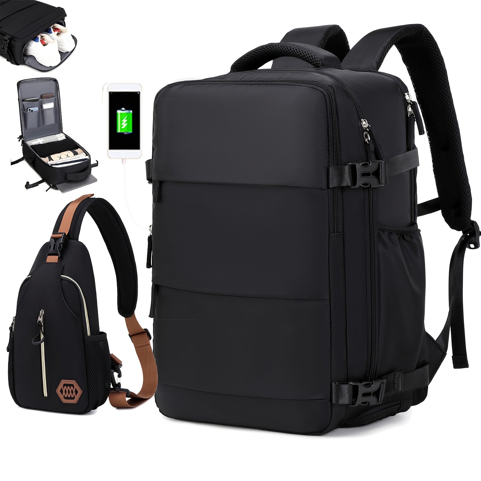 Travel Backpack - Laptop Backpack with Shoe Compartment, Casual School Bag for Men & Women, Perfect Gift for Christmas, Easter & Valentine's.