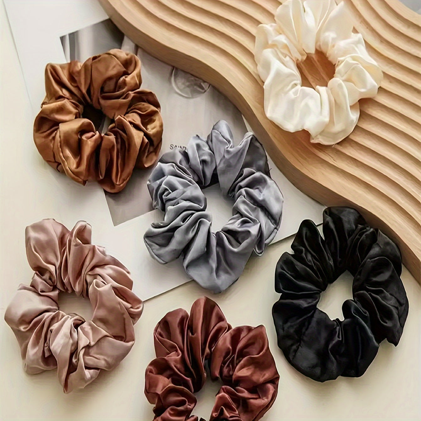 12pcs Satin Scrunchies Set - Soft, Stretchy Hair Ties for Women | Solid Colors, Versatile & Comfortable | Perfect for Parties & Travel