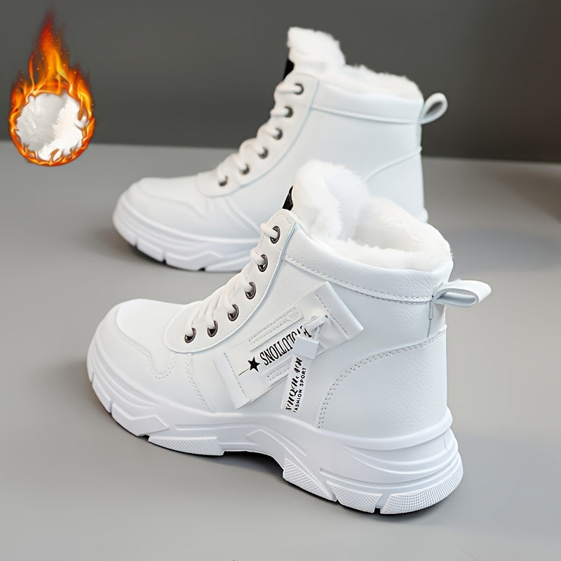 Women's Thermal Snow Boots with Side Zipper & Fleece Lining