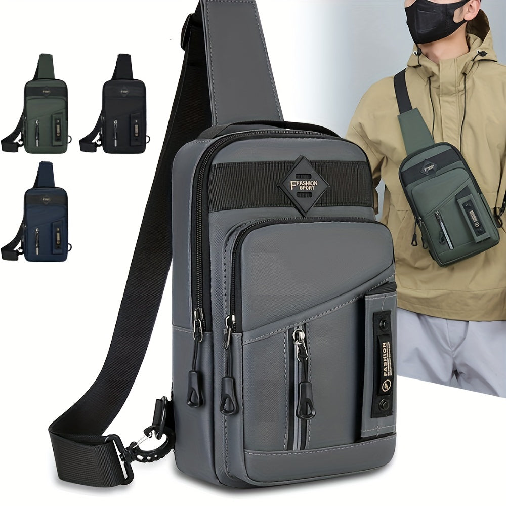 Men's Outdoor Chest Bag, Fashion Crossbody Bag, Casual Multifunctional Sports Sling Bag