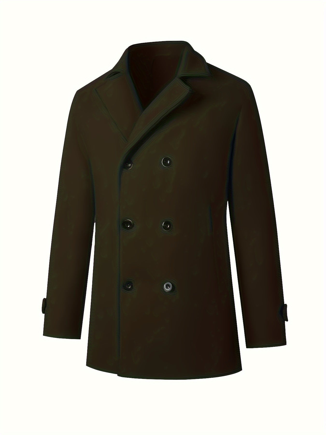 Men's Elegant Trench Coat, Mature Double Breasted Overcoat For Fall Winter