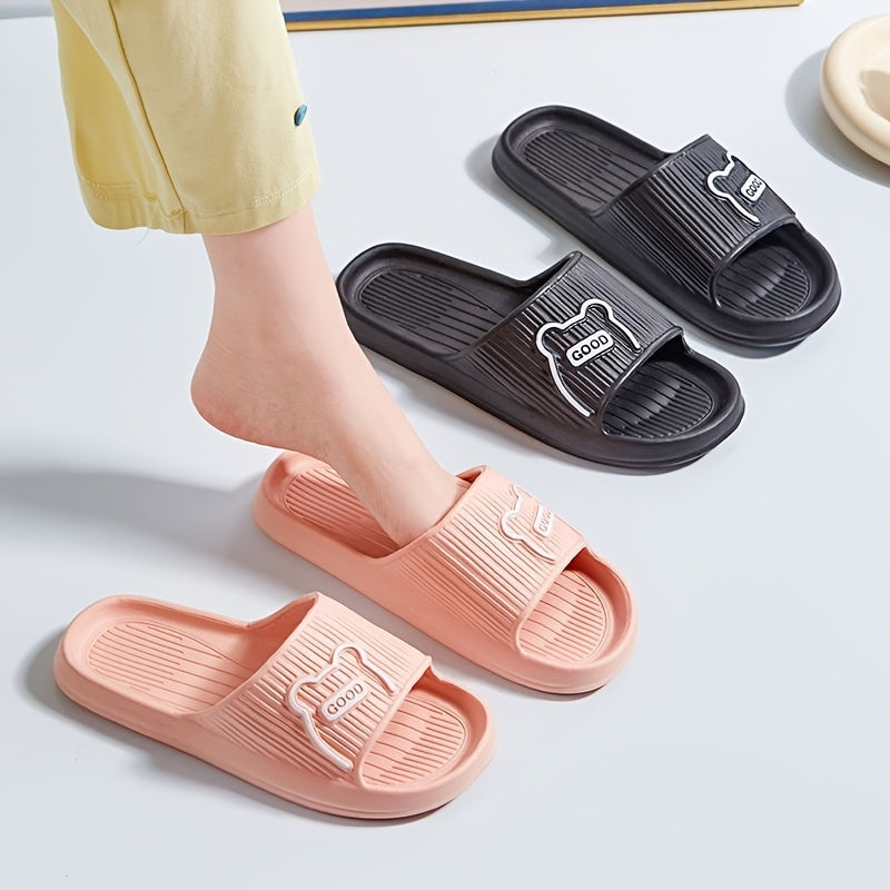 1 Pair Of Letter & Cartoon Pattern EVA Slides