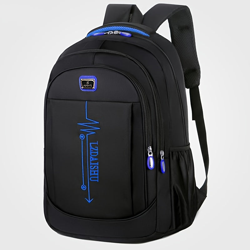 Spring New Backpack - Large Capacity Leisure Business & Travel Bag, Junior High School Bag, Men's Computer Bag with Assorted Zipper Directions.