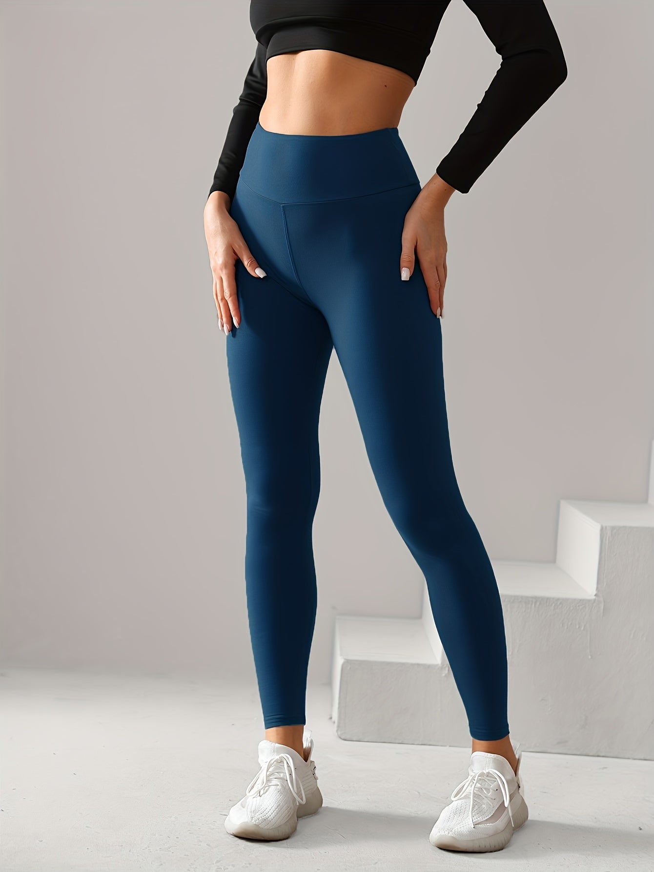 Shape Your Body With These High Waist Yoga Sports Leggings, Slim Fit & Stretchy Bike Pants For Women's Activewear