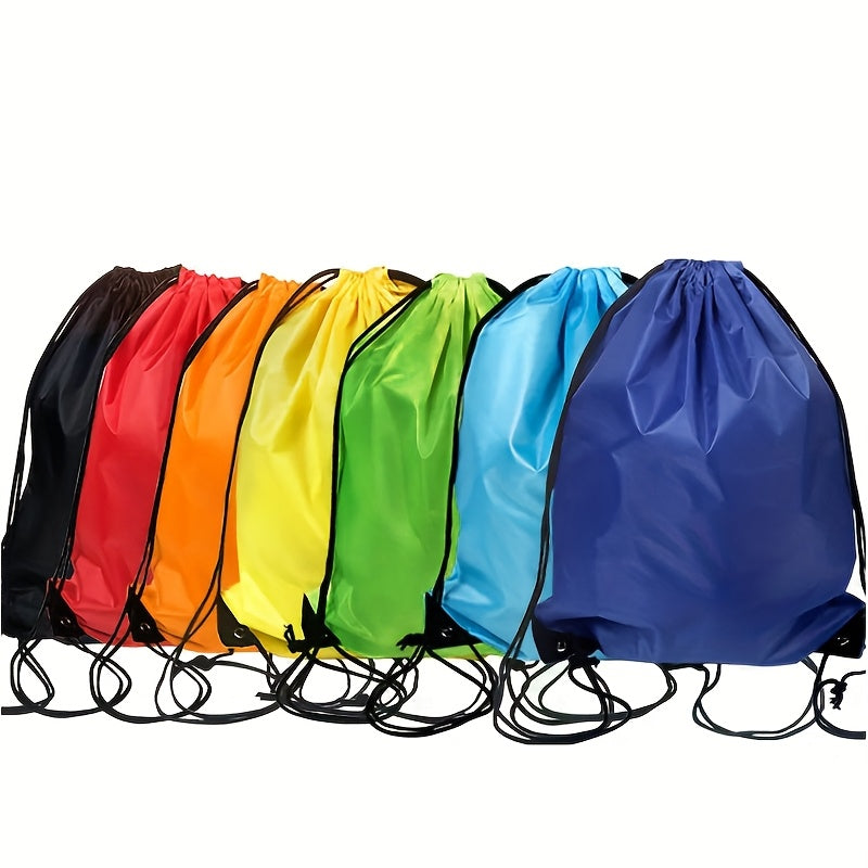 1pc Waterproof Drawstring Backpack, Large Capacity Sports Bag, Casual Solid Color Backpack for Cycling, Walking, Running