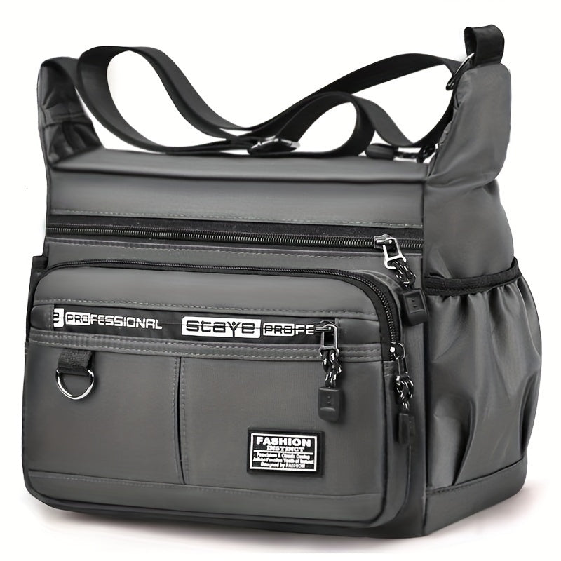 Men's Large Capacity Multi-layer Chest Bag With Side Pocket, Casual Single Shoulder Bag For Travel & Outdoor Activities