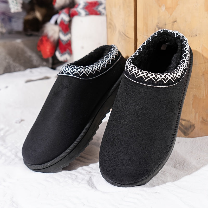 Women's Plush-Lined Winter Boots with Non-Slip Platform Sole