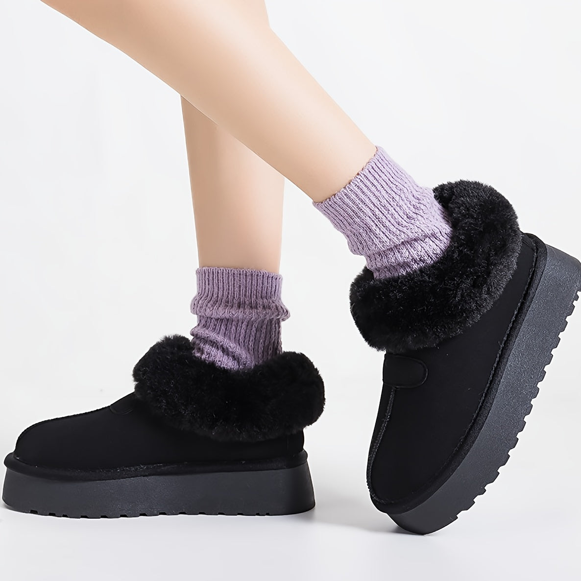 Winter Boots for Women - Fuzzy Memory Foam Platform, Fleece Lined, Anti-Slip, Faux Fur, Warm Outdoor Hiking Boots, Perfect Christmas Gift.