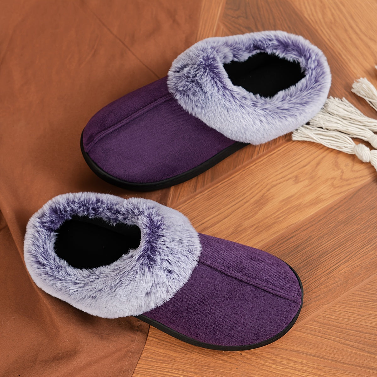 CozyPlus Slippers - Ultra-Soft Plush Lining, Non-Slip Flat Sole, Warm Closed-Toe Winter Shoes for Home.