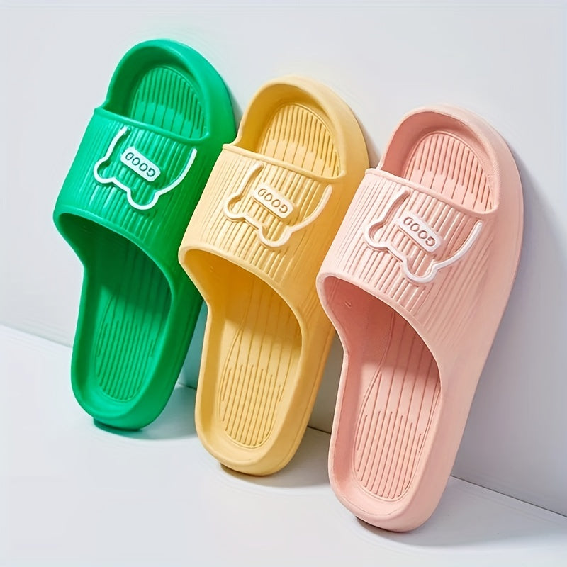 1 Pair Of Letter & Cartoon Pattern EVA Slides