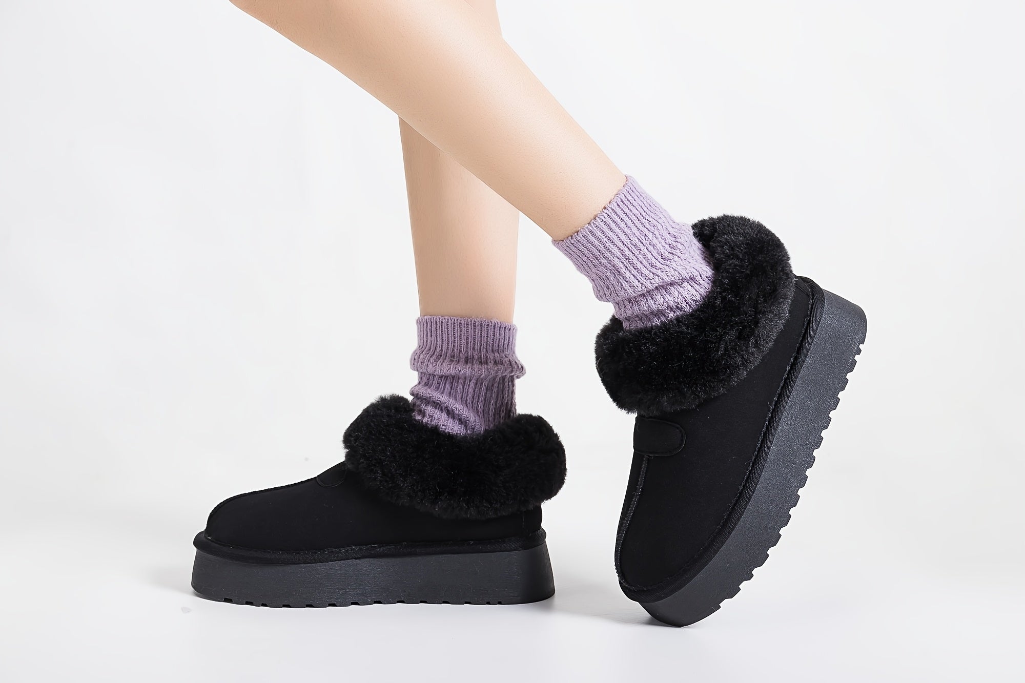 Winter Boots for Women - Fuzzy Memory Foam Platform, Fleece Lined, Anti-Slip, Faux Fur, Warm Outdoor Hiking Boots, Perfect Christmas Gift.