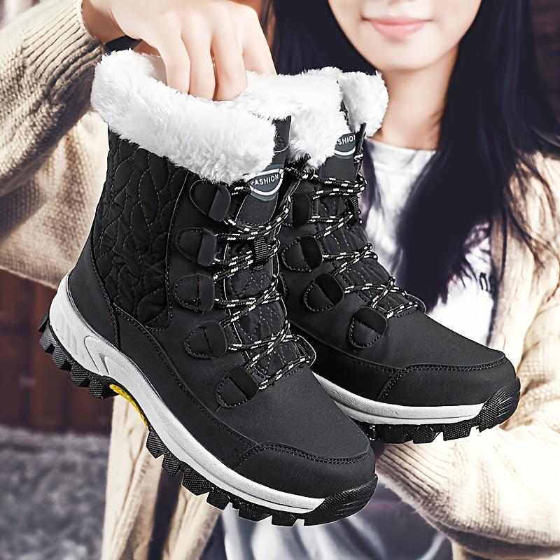 Cozy Velvet Snow Boots - Women's Soft, Comfortable, Warm Winter Shoes with Thick Insulation, Perfect for Cold Weather Activities