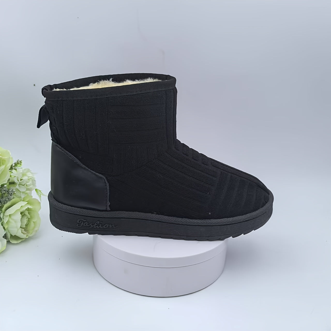 Women's Casual Platform Ankle Boots, Plush Velvet Warm Winter Boots With Low Heel, Soft Lining, Comfortable And Stylish For Everyday Wear