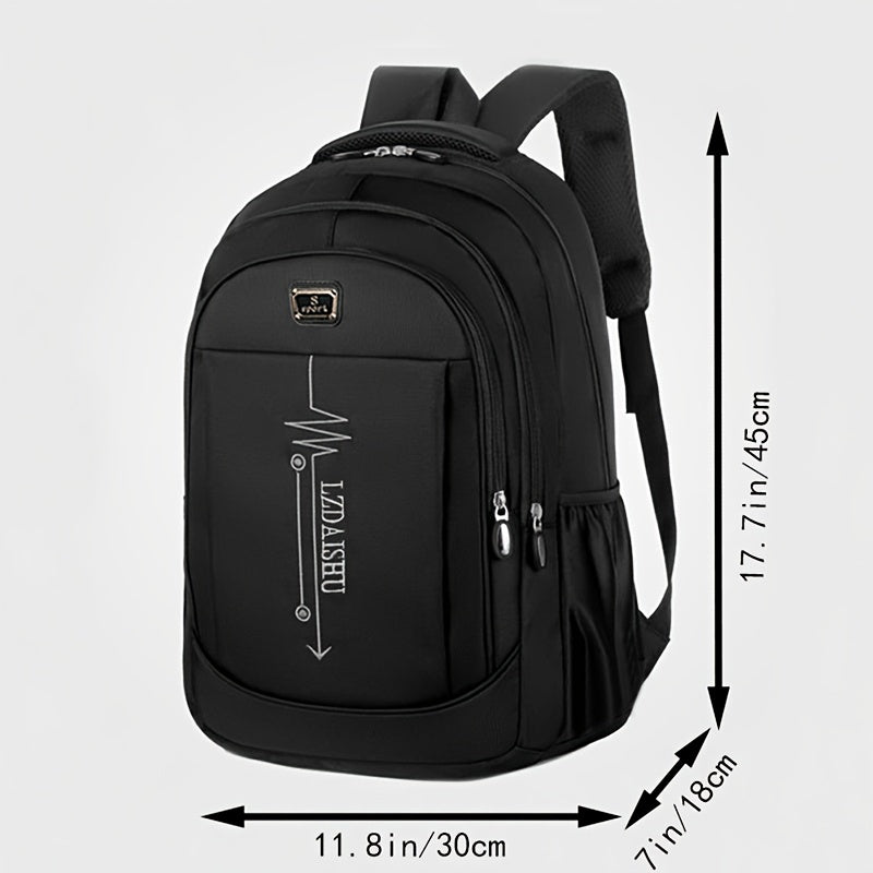 Casual Backpack, Men's Simple Shoulder Bag, Men's Large Capacity Middle School Student Backpack, Computer Travel Bag