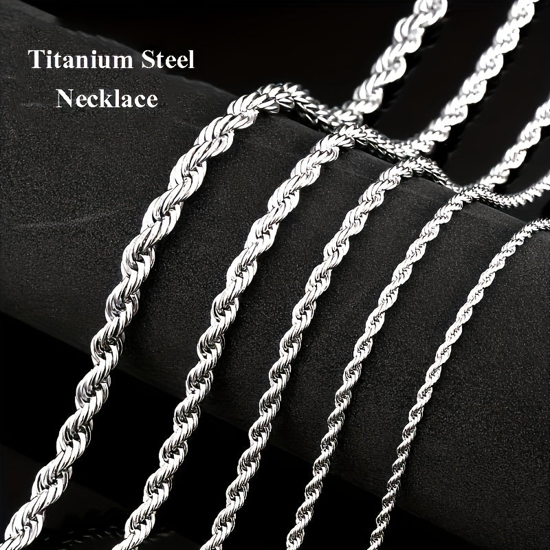 1pc Twisted Titanium Steel Necklace Personality Trend Necklace Fashion Jewelry Accessories For Men And Women Christmas Gift