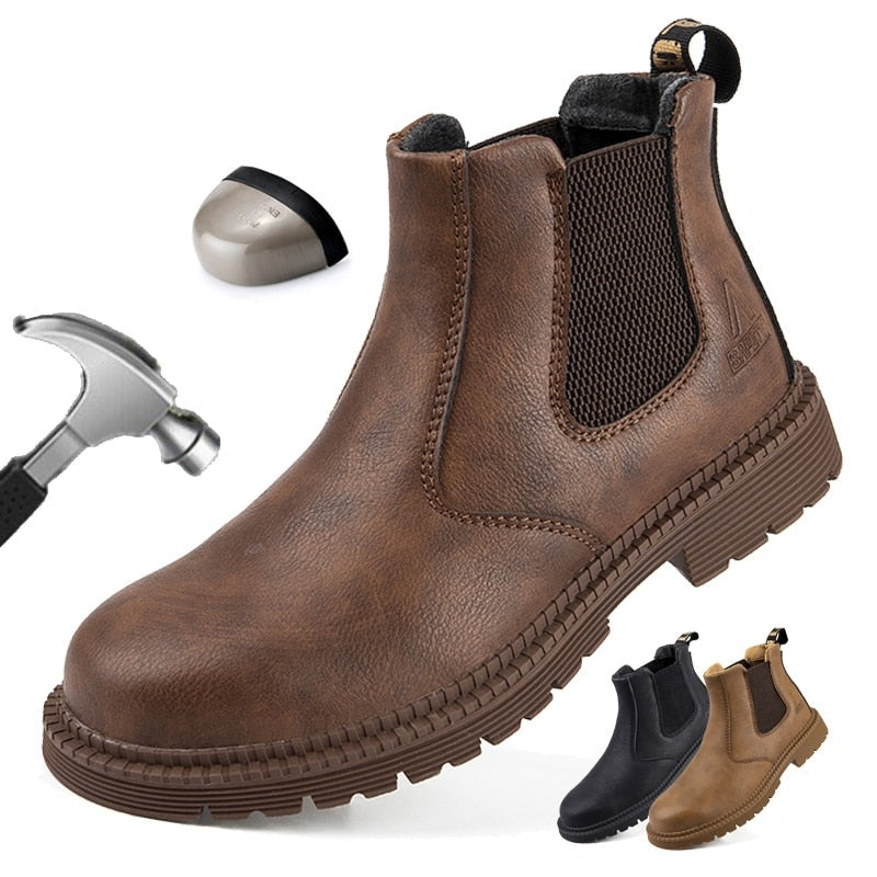 Stylish Men's Steel Toe Waterproof Safety Work Boots